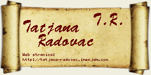 Tatjana Radovac vizit kartica